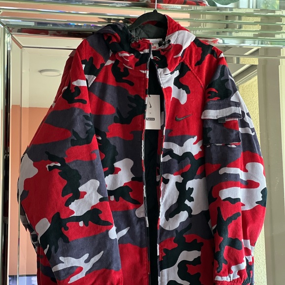 Supreme Nikr Arc Corduroy Hooded Jacket ( Red Camo ) - Picture 7 of 11